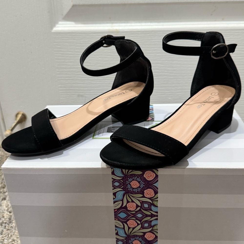Lucky Top Girls Dress Sandal Low Heel Ankle Strap- $20